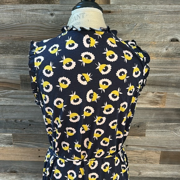 Boden Floral Sleeveless Dress - Navy and Yellow Size 10/Medium - Picture 8 of 12